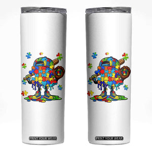 Autism Acceptance Baseball Skinny Tumbler Colorful Drip Graphic Neurodiversity Support TS12 White Print Your Wear