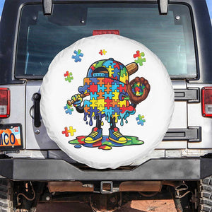 Autism Acceptance Baseball Spare Tire Cover Colorful Drip Graphic Neurodiversity Support TS12 No hole White Print Your Wear
