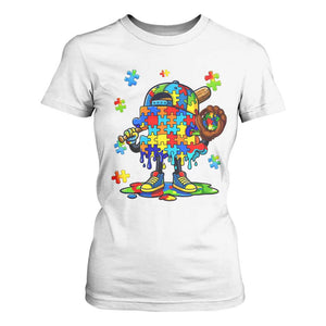Autism Acceptance Baseball T Shirt For Women Colorful Drip Graphic Neurodiversity Support TS12 White Print Your Wear