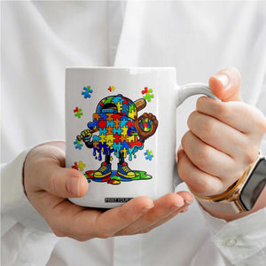 Autism Acceptance Baseball Coffee Mug Colorful Drip Graphic Neurodiversity Support TS12 Print Your Wear