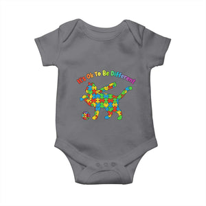 Autism Acceptance Baseball Cat Baby Onesie It Is Ok To Be Different TS12 Charcoal Print Your Wear