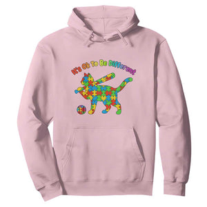 Autism Acceptance Baseball Cat Hoodie It Is Ok To Be Different TS12 Light Pink Print Your Wear
