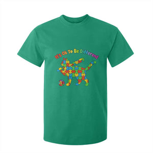 Autism Acceptance Baseball Cat T Shirt For Kid It Is Ok To Be Different TS12 Irish Green Print Your Wear