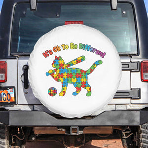 Autism Acceptance Baseball Cat Spare Tire Cover It Is Ok To Be Different TS12 No hole White Print Your Wear