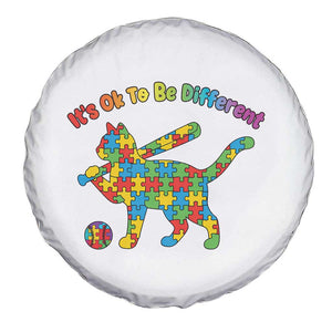 Autism Acceptance Baseball Cat Spare Tire Cover It Is Ok To Be Different TS12 Print Your Wear