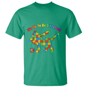 Autism Acceptance Baseball Cat T Shirt It Is Ok To Be Different TS12 Irish Green Print Your Wear