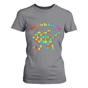 Autism Acceptance Baseball Cat T Shirt For Women It Is Ok To Be Different TS12 Charcoal Print Your Wear