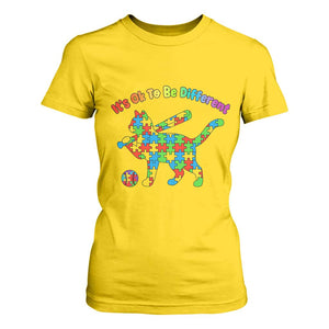 Autism Acceptance Baseball Cat T Shirt For Women It Is Ok To Be Different TS12 Daisy Print Your Wear