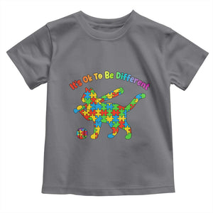 Autism Acceptance Baseball Cat Toddler T Shirt It Is Ok To Be Different TS12 Charcoal Print Your Wear