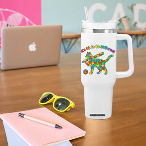 Autism Acceptance Baseball Cat Tumbler With Handle It Is Ok To Be Different TS12 Print Your Wear