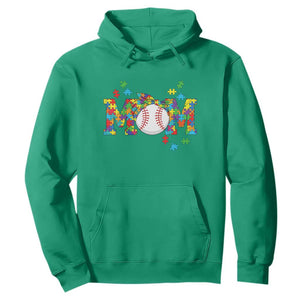 Autism Acceptance Baseball Mom Hoodie Proud Mom Inclusive Support Graphic TS12 Irish Green Print Your Wear