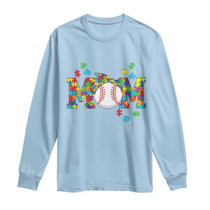 Autism Acceptance Baseball Mom Long Sleeve Shirt Proud Mom Inclusive Support Graphic TS12 Light Blue Print Your Wear