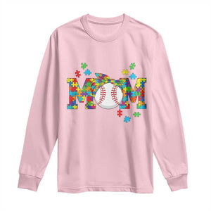Autism Acceptance Baseball Mom Long Sleeve Shirt Proud Mom Inclusive Support Graphic TS12 Light Pink Print Your Wear