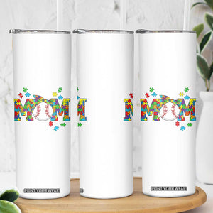 Autism Acceptance Baseball Mom Skinny Tumbler Proud Mom Inclusive Support Graphic TS12 Print Your Wear
