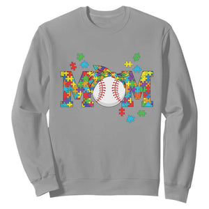 Autism Acceptance Baseball Mom Sweatshirt Proud Mom Inclusive Support Graphic TS12 Sport Gray Print Your Wear