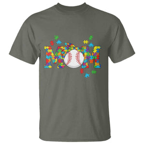 Autism Acceptance Baseball Mom T Shirt Proud Mom Inclusive Support Graphic TS12 Military Green Print Your Wear