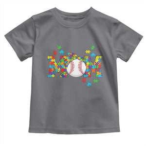 Autism Acceptance Baseball Mom Toddler T Shirt Proud Mom Inclusive Support Graphic TS12 Charcoal Print Your Wear