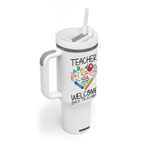 Teacher Welcome Back To School Tumbler With Handle Cute Classroom Gift TS12 Print Your Wear