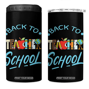 Back To School Teacher Life Funny Educator Gift 4 in 1 Can Cooler Tumbler TS12 One Size: 16 oz Black Print Your Wear