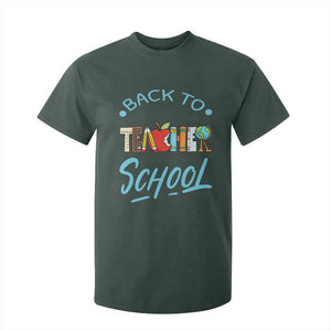 Back To School Teacher Life Funny Educator Gift T Shirt For Kid TS12 Dark Forest Green Print Your Wear