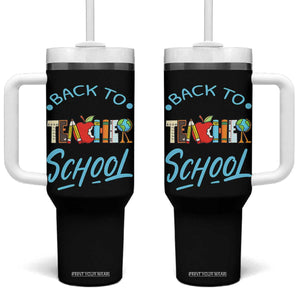 Back To School Teacher Life Funny Educator Gift Tumbler With Handle TS12 One Size: 40 oz Black Print Your Wear