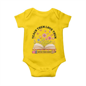 Teach Them Love Them Watch Them Grow Baby Onesie Inspirational Teacher Gift TS12 Daisy Print Your Wear