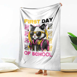 Funny Cat First Day Of School Throw Blanket Back To School Gift For Kids TS12 Print Your Wear
