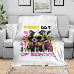 Funny Cat First Day Of School Throw Blanket Back To School Gift For Kids TS12 Print Your Wear