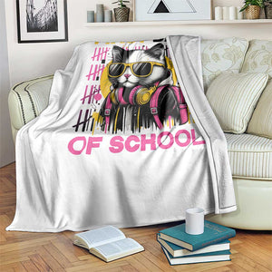Funny Cat First Day Of School Throw Blanket Back To School Gift For Kids TS12 Print Your Wear