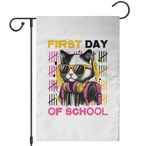 Funny Cat First Day Of School Garden Flag Back To School Gift For Kids TS12 White Print Your Wear