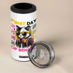Funny Cat First Day Of School 4 in 1 Can Cooler Tumbler Back To School Gift For Kids TS12 Print Your Wear