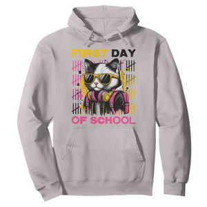 Funny Cat First Day Of School Hoodie Back To School Gift For Kids TS12 Ice Gray Print Your Wear