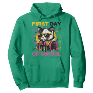 Funny Cat First Day Of School Hoodie Back To School Gift For Kids TS12 Irish Green Print Your Wear