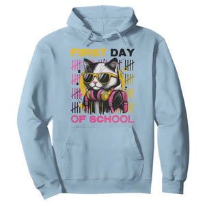 Funny Cat First Day Of School Hoodie Back To School Gift For Kids TS12 Light Blue Print Your Wear