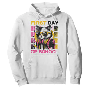 Funny Cat First Day Of School Hoodie Back To School Gift For Kids TS12 White Print Your Wear