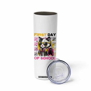 Funny Cat First Day Of School Skinny Tumbler Back To School Gift For Kids TS12 Print Your Wear