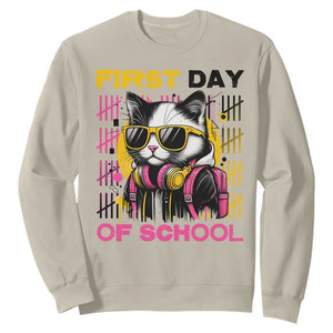 Funny Cat First Day Of School Sweatshirt Back To School Gift For Kids TS12 Sand Print Your Wear
