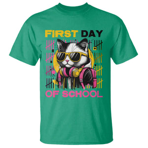 Funny Cat First Day Of School T Shirt Back To School Gift For Kids TS12 Irish Green Print Your Wear