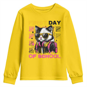 Funny Cat First Day Of School Youth Sweatshirt Back To School Gift For Kids TS12 Daisy Print Your Wear