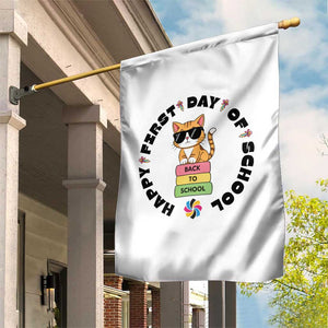 Cat Happy First Day Of School Garden Flag Back To School Gift For Kids TS12 Print Your Wear