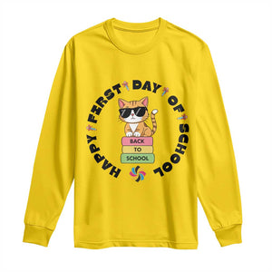 Cat Happy First Day Of School Long Sleeve Shirt Back To School Gift For Kids TS12 Daisy Print Your Wear