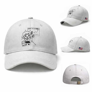 Back To school Baseball Cap Funny Teacher Teaching Cat Lover Gift TS12 Baseball Cap Universal Fit White Print Your Wear