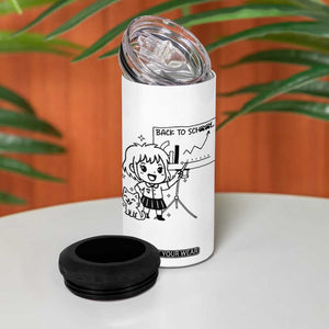 Back To school 4 in 1 Can Cooler Tumbler Funny Teacher Teaching Cat Lover Gift TS12 Print Your Wear