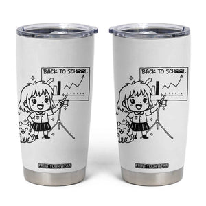 Back To school Tumbler Cup Funny Teacher Teaching Cat Lover Gift TS12 White Print Your Wear