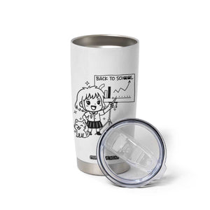 Back To school Tumbler Cup Funny Teacher Teaching Cat Lover Gift TS12 Print Your Wear