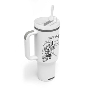 Back To school Tumbler With Handle Funny Teacher Teaching Cat Lover Gift TS12 Print Your Wear