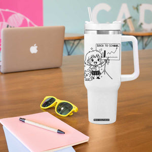 Back To school Tumbler With Handle Funny Teacher Teaching Cat Lover Gift TS12 Print Your Wear