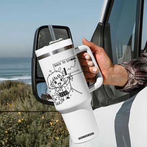 Back To school Tumbler With Handle Funny Teacher Teaching Cat Lover Gift TS12 Print Your Wear