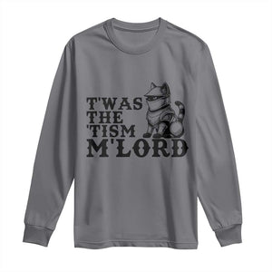 Twas The Tism Funny Medieval Knight Cat Long Sleeve Shirt Armor Meme Fantasy Gift TS12 Charcoal Print Your Wear
