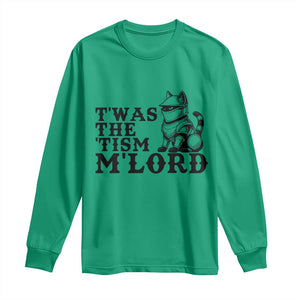 Twas The Tism Funny Medieval Knight Cat Long Sleeve Shirt Armor Meme Fantasy Gift TS12 Irish Green Print Your Wear
